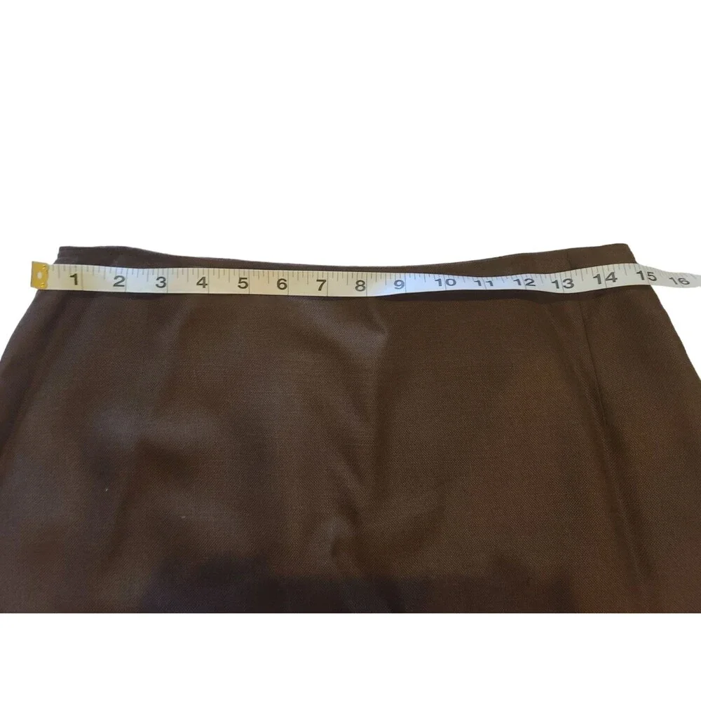 Vintage Ginny Hyde Pencil Skirt Womens 14 Brown Lined 80s 90s